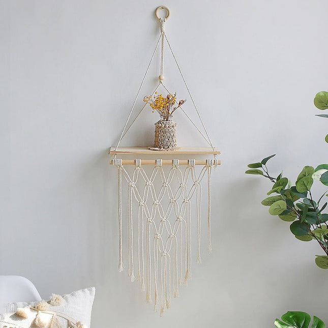 Étagère macramé nordique