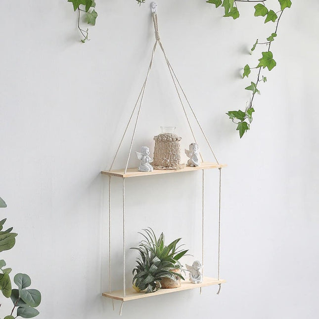 Etagere suspendue corde macramé