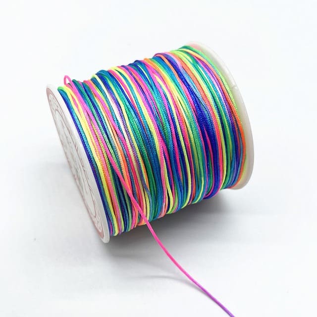 Fil en nylon tressé multicolore 0,8 mm pour 100m
