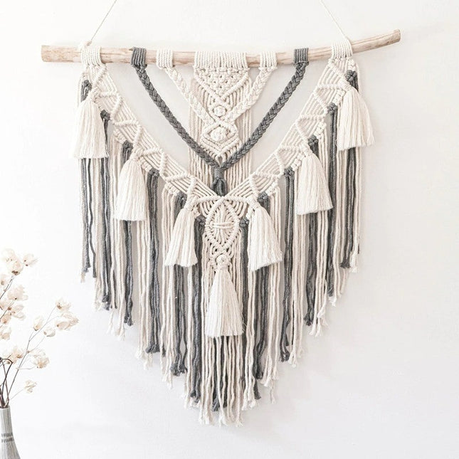 Macramé mural bicolore